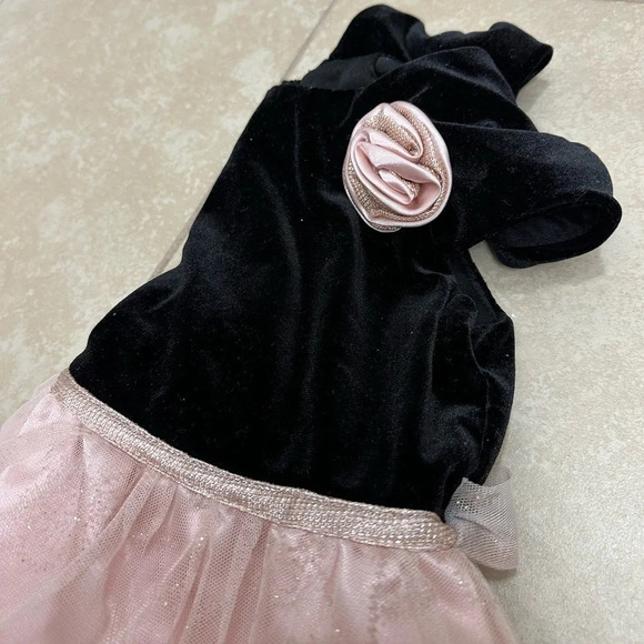 Jona Michelle Kids Party Formal Velvet Black/Pink tutu Girls Dress size 6 - Picture 9 of 9